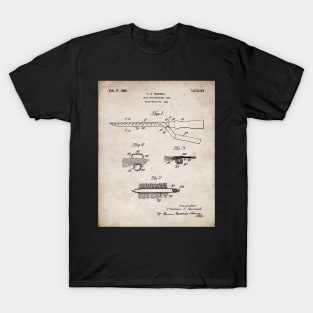 Curling Iron Patent - Hair Stylist Beauty School Art - Antique T-Shirt